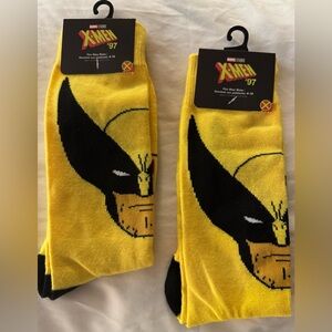 Marvel Yellow and Black Wolverine Casual Socks